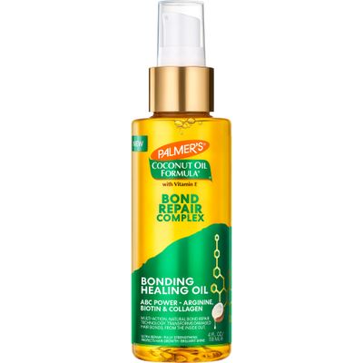 Palmer&#39;s Amino Bonding Complex Hair Oil, Healing Treatment with Coconut Oil &amp; Vitamin E, Heat Protectant, Anti Frizz, Adds Shine, Strengthens &amp; Protects Hair Growth, All Hair Types, 4 fl oz