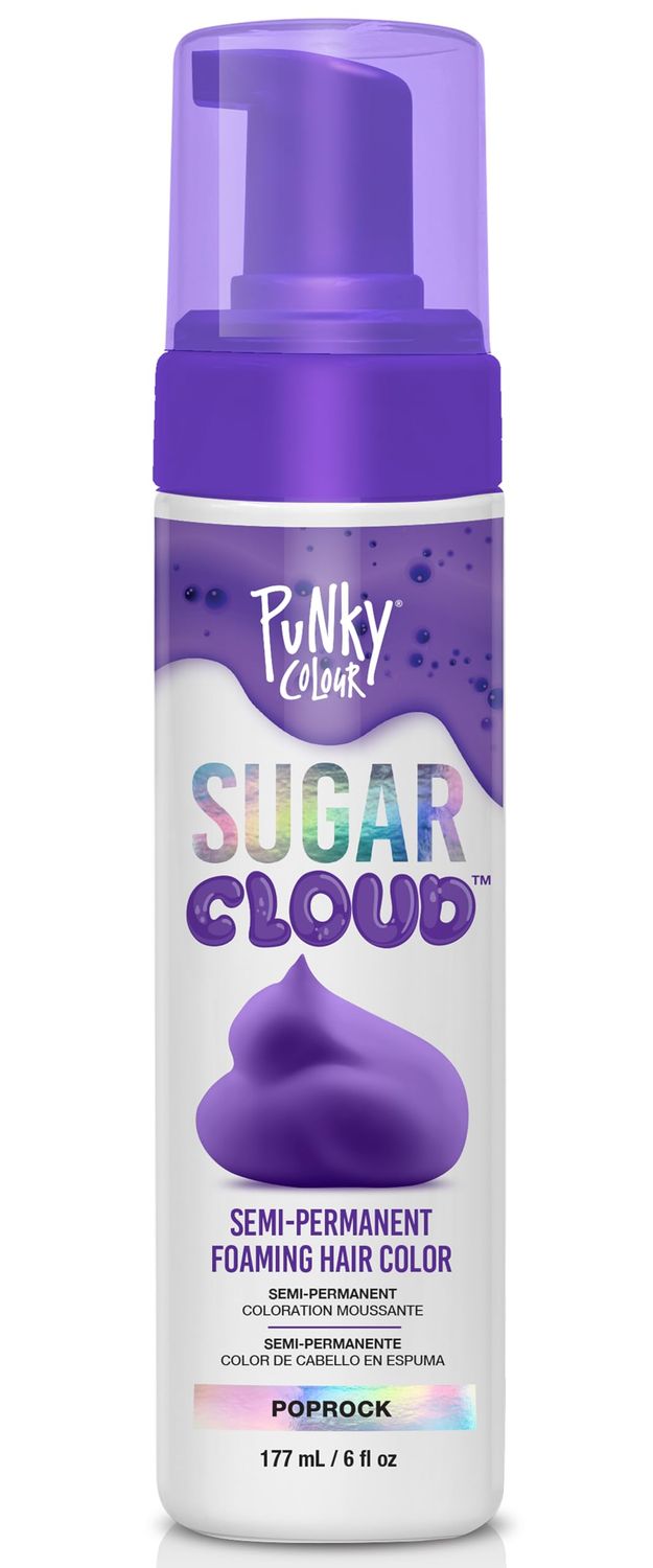 Punky Sugar Cloud Semi-Permanent Foam Hair Color, Poprock - Vibrant Foam Hair Dye for Long-Lasting Color, Easy Application Foam Hair Dye, 6 fl oz.