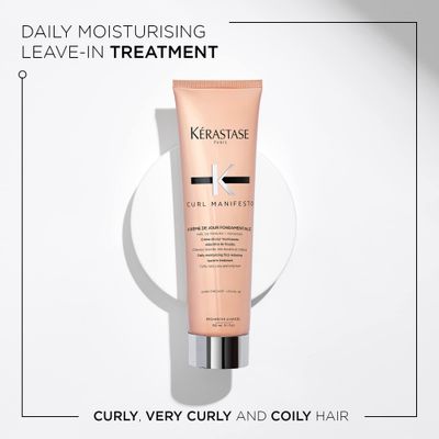 KRASTASE Curl Manifesto Crme de Jour Fondamentale Hair Cream - Leave In Treatment &amp; Heat Protectant, Controls Frizz &amp; Enhances Curls, 5.07 Fl Oz