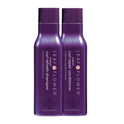 Leaf &amp; Flower Instant Curl Refresh Shampoo &amp; Curl Repair Conditioner 12 oz Duo