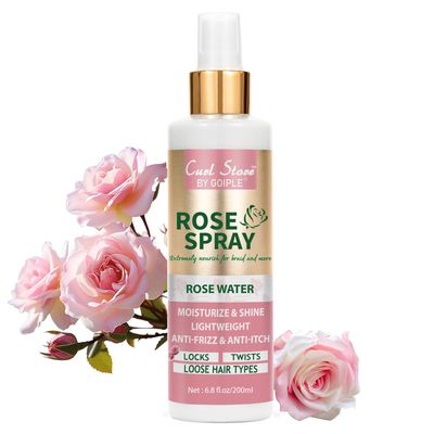 Lockmio 6.8Fl.oz Rose Water Hair Spray for Scalp Moisturizing, Natural Loc Gel for Retwist, Rosewater for Hair Refreshing