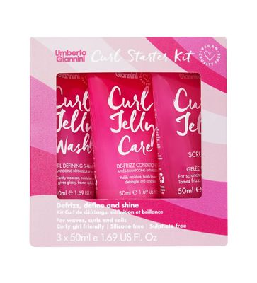Umberto Giannini Curl Jelly Starter Kit - Travel Size Curl Scrunching Jelly, Shampoo &amp; Conditioner