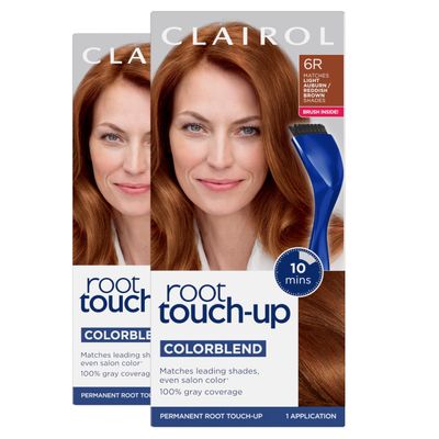 Clairol Root Touch-Up by Nice&#39;n Easy Permanent Hair Dye, 6R Light Auburn/Reddish Brown Hair Color, Pack of 2