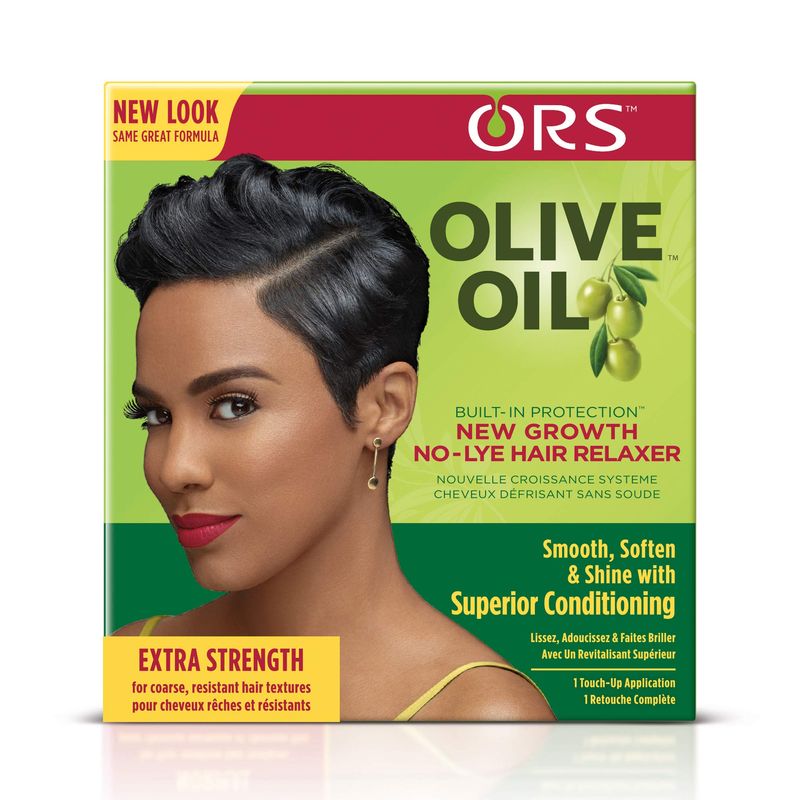 ORS Olive Oil Build-In Protection New Growth No-Lye Hair Relaxer - Extra Strength (Pack of 2)