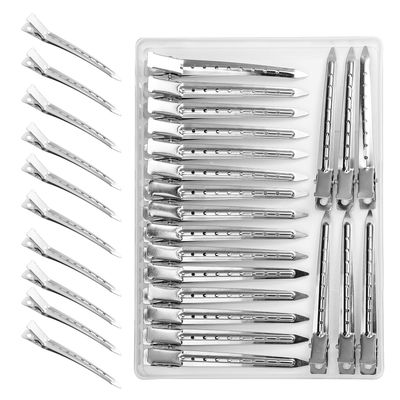 obeoby 30 Pack Metal Hair Clips, 3.54 Inch Metal Duckbill Hair Clips No Crease Hair Clips for Women Hair Styling, Silver