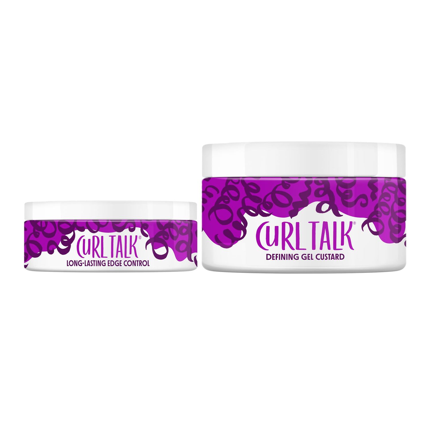 Not Your Mother&#39;s Curl Talk Edge Control Gel and Defining Gel Custard (2-Pack) - Formulated with Superfood Oil Blend - For All Curly Hair Types