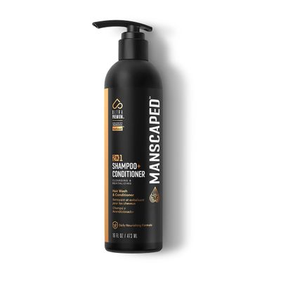 MANSCAPED 2 In 1 Shampoo &amp; Conditioner, UltraPremium Formula Infused with Sea Kelp, Coconut Water, Aloe for Nourishing and Hydrating Hair (16 oz)