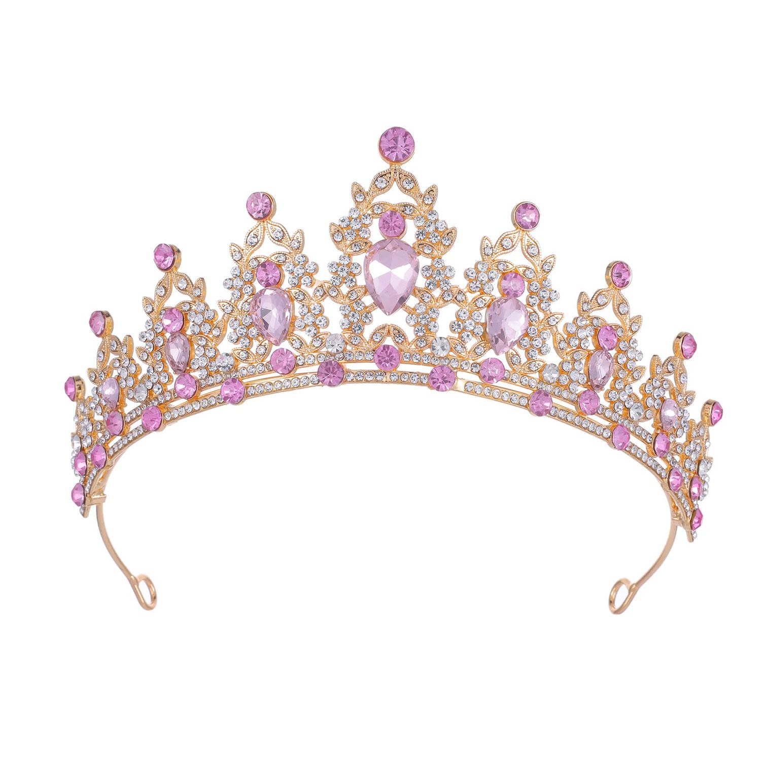 Kamirola - Gold Pink Queen Crowns and Tiaras Crowns for Princess Women and Girls Crystal Headbands for Bridal, for Princess Wedding and Party
