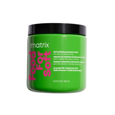 Matrix Food For Soft Rich Hydrating Treatment Mask For Dry and Brittle Hair - Moisturizes, Softens and Smooths, With Avocado Oil &amp; Hyaluronic Acid, 16.9 Fl Oz