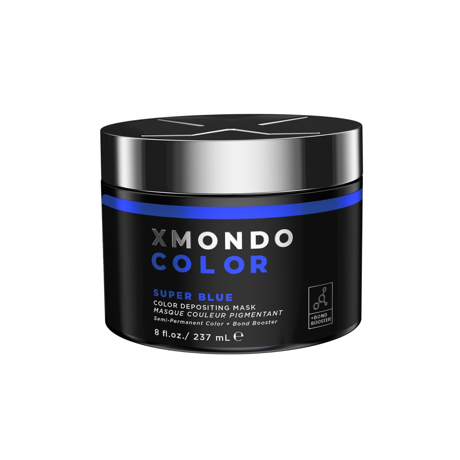 XMONDO Color Super Blue Depositing Mask &amp; Semi-Permanent Blue Hair Dye | Infused with Bond Booster Technology &amp; Hyaluronic Acid for Nourishment, Revitalization &amp; Repair, Vegan Formula, 8 Fl Oz 1-Pack