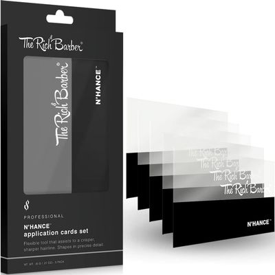 The Rich Barber N&#39;Hance Hair Building Fiber Application Cards, 5 Pack - Hairline Line Up &amp; Enhancement Applicator Tool - Works with All Hair Building Fibers - For Barbers &amp; Personal Use