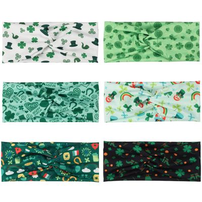 Budsmile St. Patricks Day Headbands for Women Girls Teens Green Shamrock Leprechaun Hat Hairbands Rainbow Heart Lips Elastic Head Wrap