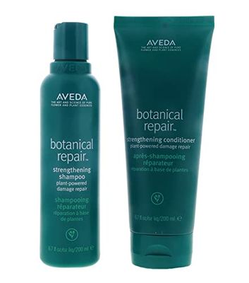 Aveda Botanical Repair Strengthening Shampoo &amp; Conditioner Duo | Strengthens &amp; Repairs Damaged Hair | Helps Prevent Breakage | Bond-Building | Silicone Free, 6.7 Fl Oz (Pack of 2)