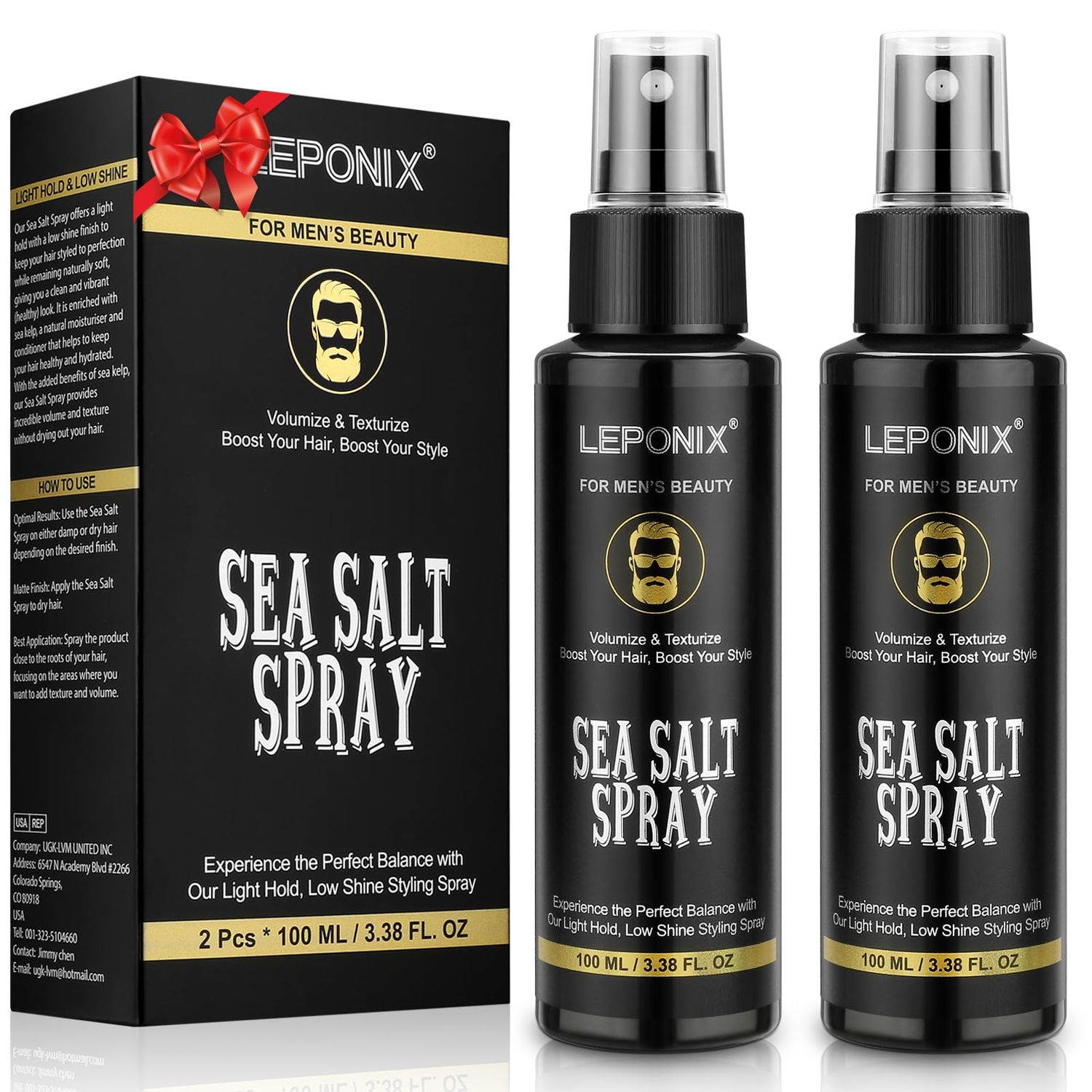 DOLIROX Sea Salt Spray for Men - Texturizing &amp; Thickening Sea Salt Spray Hair Men, Natural Salt Spray with Kelp &amp; Red Algae Extract, Adds Instant Volume, Texture, Thickness