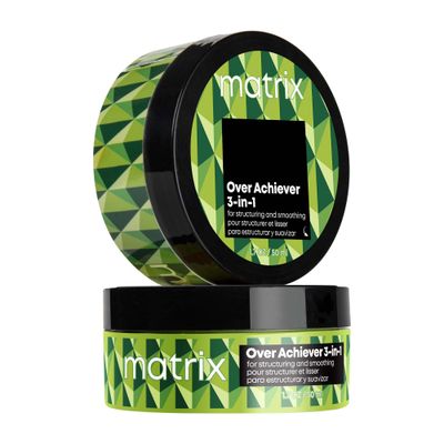 Matrix Styling Over Achiever 3-in-1 Wax For Smoothing &amp; Structuring Hair - Provides Long Lasting Texture &amp; Grip, Reworkable Hold, Spreads Like Cream Pomade, 1.7 Oz