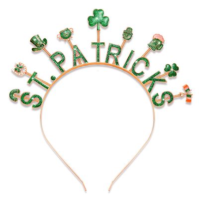 CEALXHENY St. Patrick&#39;s Day Headbands, Glitter Rhinestone Shamrock Headbands Lucky Irish Hairbands St Patrick&#39;s Day Accessories (St.Partick&#39;s Day)