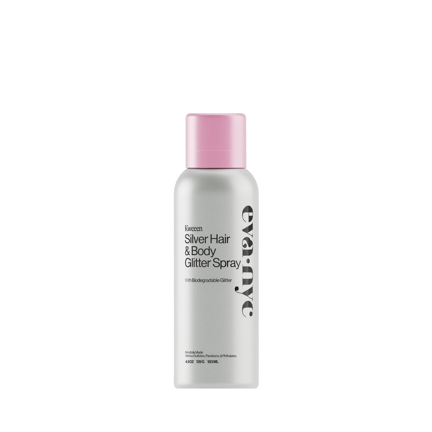 Eva NYC Kweeen Silver Hair and Body Glitter Spray, 4.9 oz