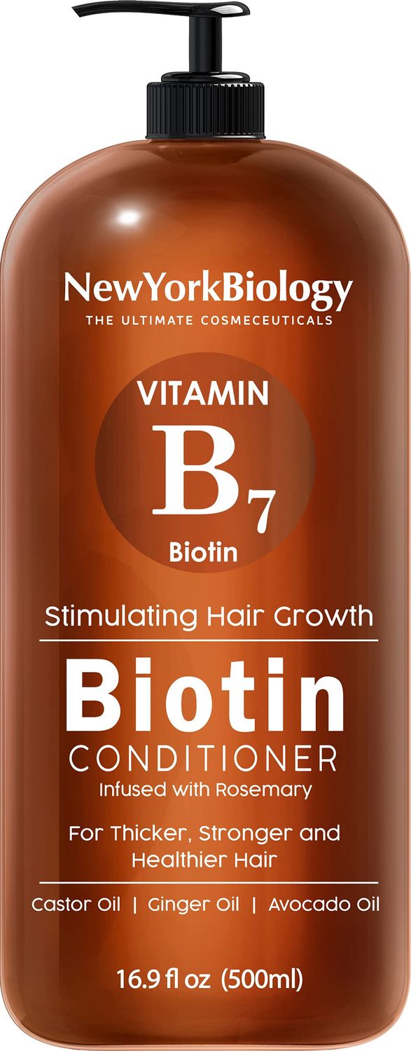 New York Biology Biotin Conditioner for Hair Growth and Thinning Thickening Formula for Hair Loss Treatment For Men &amp; Women Anti Dandruff - 16.9 fl Oz