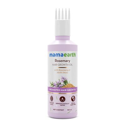 Mamaearth Rosemary Hair Growth Oil | Control Hair Fall &amp; Strengthens Weak Follicles | Scalp Care with Methi Dana for Strong Roots | 5.07 Fl Oz (150ml)