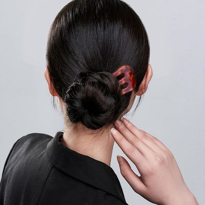 HYFEEL Large French Hair Pins for Women, 3-Prong French Pins for Thick Hair, U Shaped Hair Forks, French Twist Hair Pin Clips, Updo Hair Sticks for Buns, 2 Pcs (Tortoise, Brown)