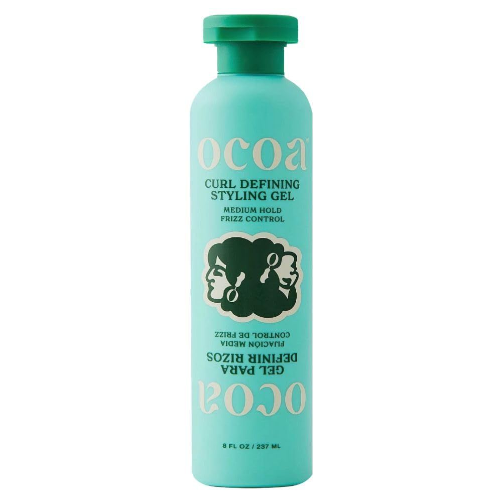 OCOA Beauty Curl Defining Styling Gel with Flaxseed, Mango Butter &amp; Hibiscus - Hydrates, Defines, and Controls Frizz for Soft, Touchable Curls, 8 oz