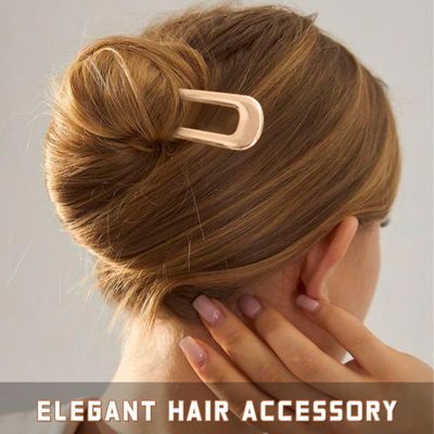 2Pcs French Hair Pins for Thick Hair, Metal French Twis Hair Pins for Women Girls, U-Shaped French Pin for Buns, 5.5 Inches Large French Pins Hairstyle Accessories (Silver, Gold)