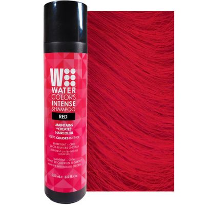 Watercolors INTENSE Semi Permanet Color Depositing Shampoo. Sulfate &amp; Paraben Free to Maintain &amp; Enhance Hair Color 8 fl oz - RED (1 Count)