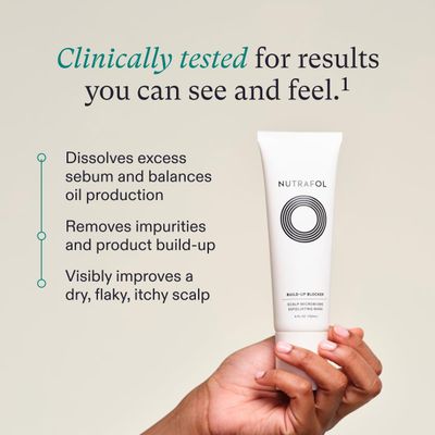 Nutrafol Exfoliating Scalp Mask, Eliminates Product Build-up and Oil for Healthier Hair and Scalp, Physician-formulated for Thinning Hair, Color and Extension Safe - 4 Fl Oz Bottle