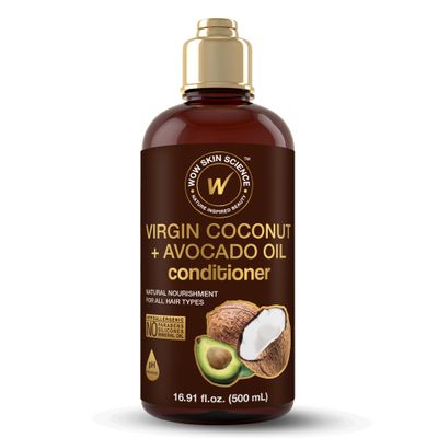 WOW Hair Conditioner - Coconut &amp; Avocado Oil - Restore Dry, Damaged Hair - Increase Gloss - Reduce Split Ends, Frizz - Sulfate, Silicones, Paraben Free - All Hair Types, Adults &amp; Children - 500 mL