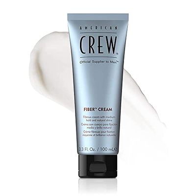 American Crew Men&#39;s Fiber Cream, Like Hair Gel with Medium Hold &amp; Natural Shine, 3.3 Fl Oz