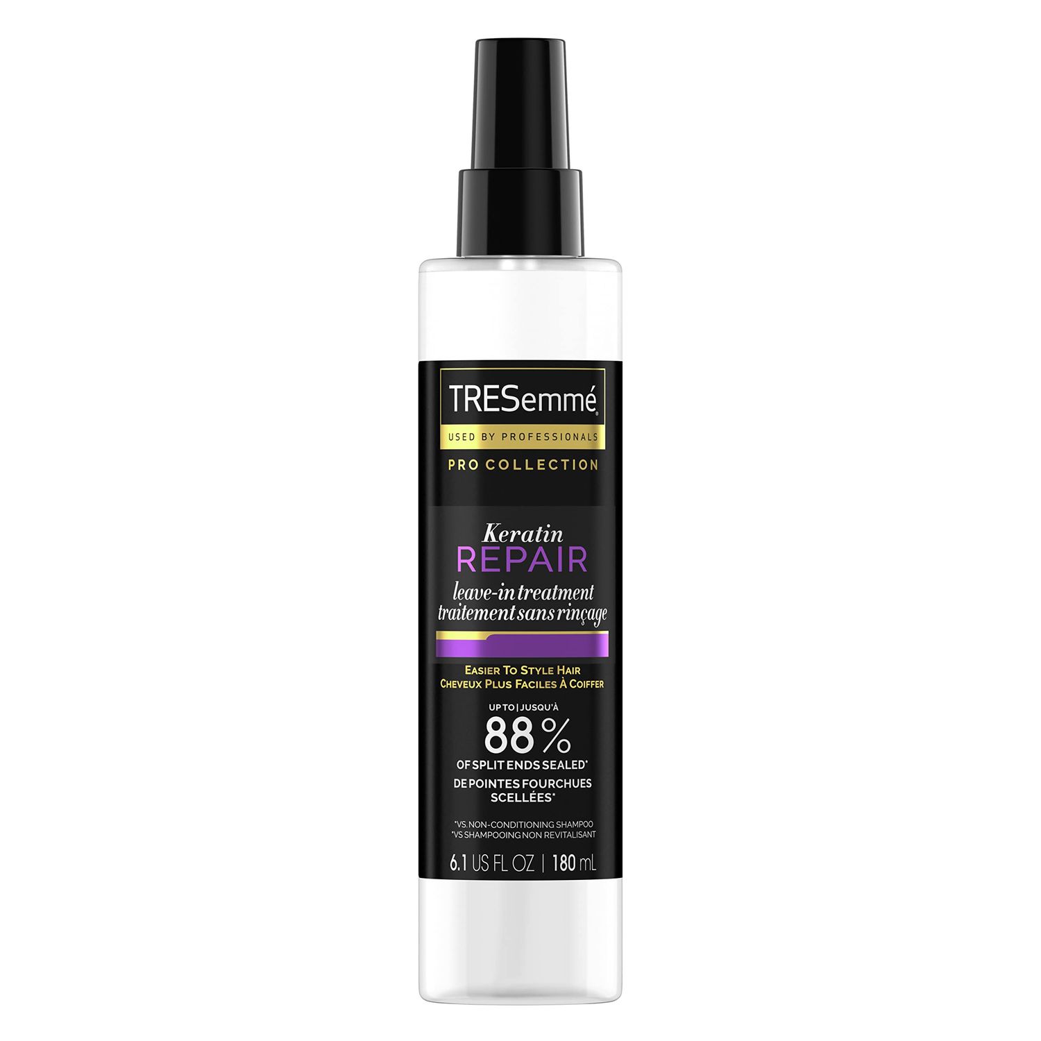 TRESemm Pro Collection Keratin Repair Leave In Hair Treatment for Strong, Healthy-Looking Hair Care Hair Styling Treatment Spray Visibly Repair Split Ends 6.1 oz