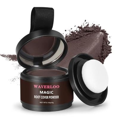 Waverloo Magic Root Cover Up Instantly Conceals High Forehead &amp; Hair Loss - Sweat &amp; Waterproof Root Touch Up Hair Powder for Women &amp; Men (Dark Brown, 4g)