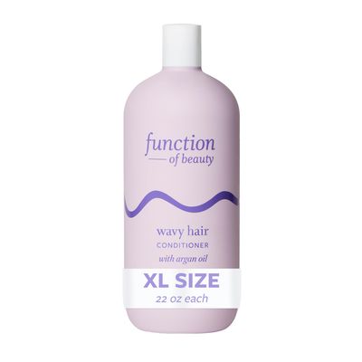 Function of Beauty Wavy Hair Conditioner, 22 oz - Formulated with Argan Oil to Enhance Glossiness &amp; Natural Shine, Sulfate-Free, Customizable Haircare