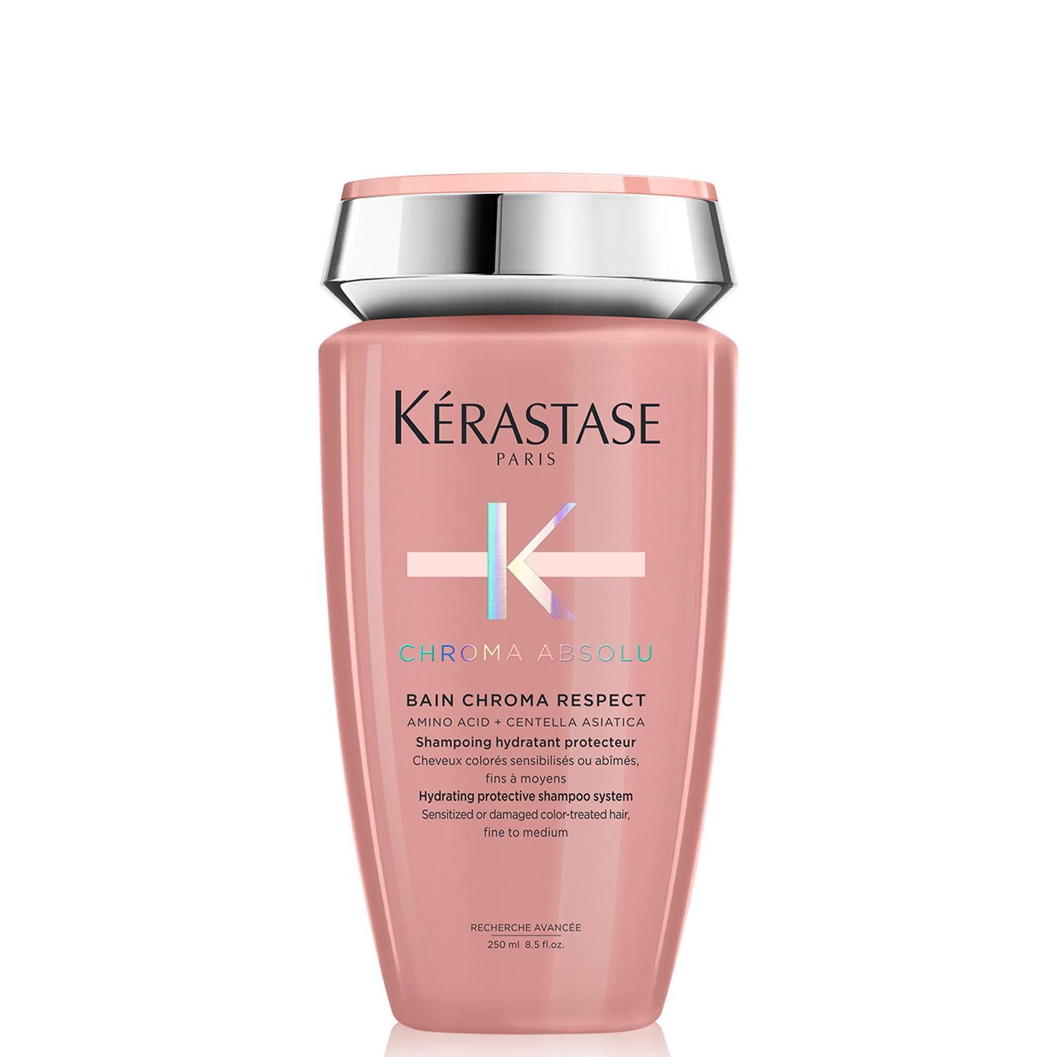 KRASTASE Chroma Absolute Chroma Respect Shampoo for Sensitized or Damaged Color-Treated Hair, Protects and Hydrates, Fine To Medium Hair with Glycerin and Hyaluronic Acid, 8.5 Fl Oz