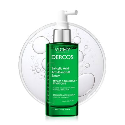 Dercos Salicylic Acid Anti-Dandruff Treatment, Scalp Treatment Targets Dandruff Symptoms &amp; Leaves Head Feeling Hydrated &amp; Soothed, Serum Provides Flake &amp; Itch Relief, 3 Fl. Oz.