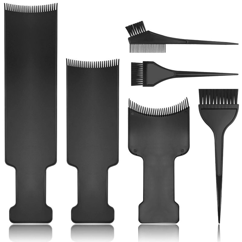 6 PCS Balayage Highlighting Board and Highlighting Brush Kit, 3 Hair Dye Brush and 3 Balayage Highlighting Board with Teeth Hair, for Hair Dye, Hairstylist Accessories Brushes
