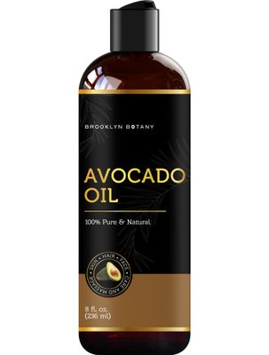 Brooklyn Botany Avocado Oil for Skin, Hair and Face - 100% Pure and Natural Body Oil and Hair Oil - Carrier Oil for Essential Oils, Aromatherapy and Massage Oil - 8 fl Oz