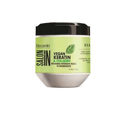 RECAMIER PROFESSIONAL SALON IN Vegan Keratin &amp; Collagen Hair Recharge Intensive Mask 17.6oz.