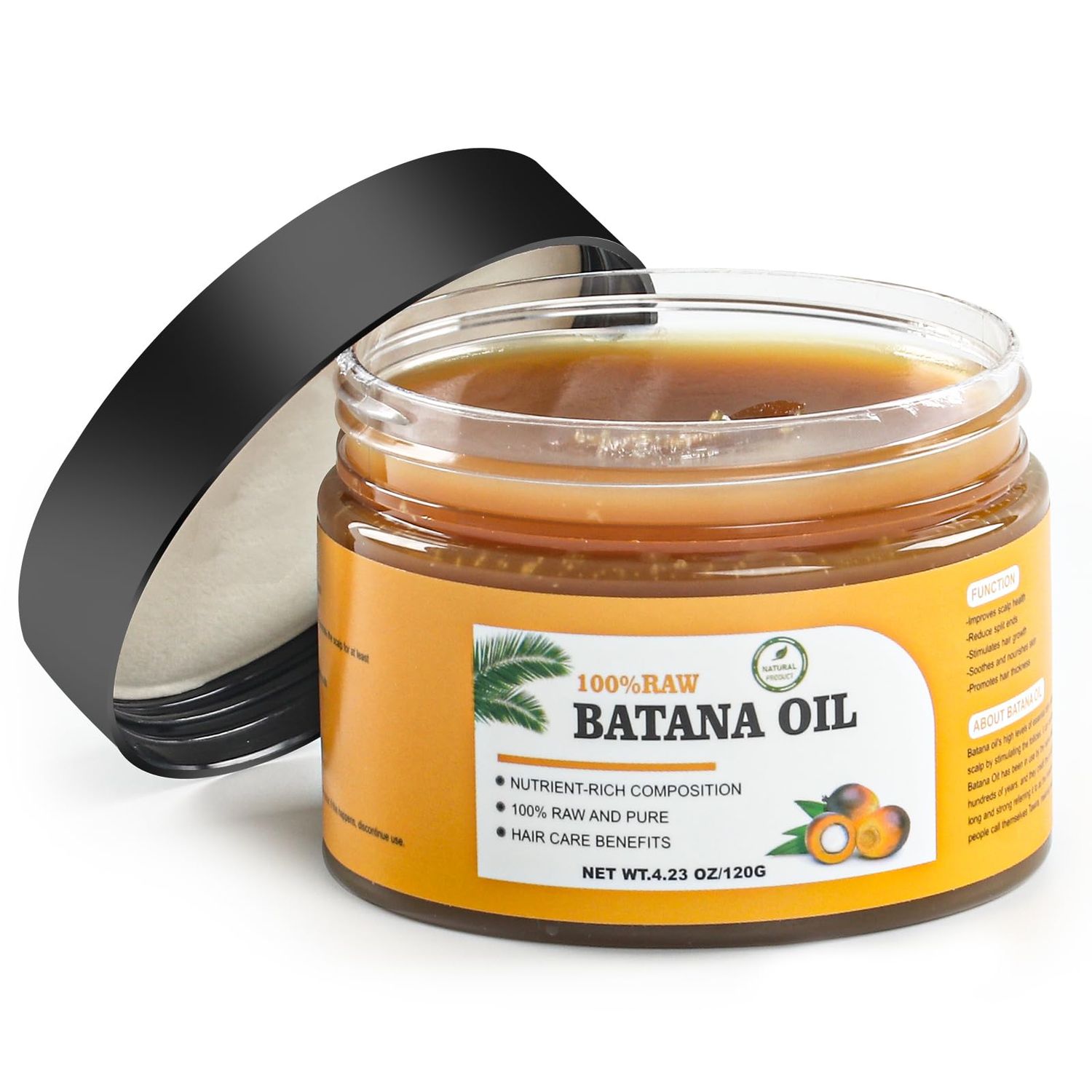 Andreyt Raw Batana Oil for Hair Growth, 100% Natural Pure Dr. Sebi Batana Oil from Honduras, Prevent Hair Loss, Promotes Hair Growth and Thickness for Men &amp; Women