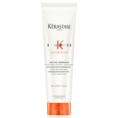 KERASTASE Nutritive Heat Protecting Cream | Nourish and Smooth Frizz | Instant Softness &amp; Shine | Protects Against Heat Styling | For Medium to Thick Dry Hair | With Niacinamide | Nectar Thermique