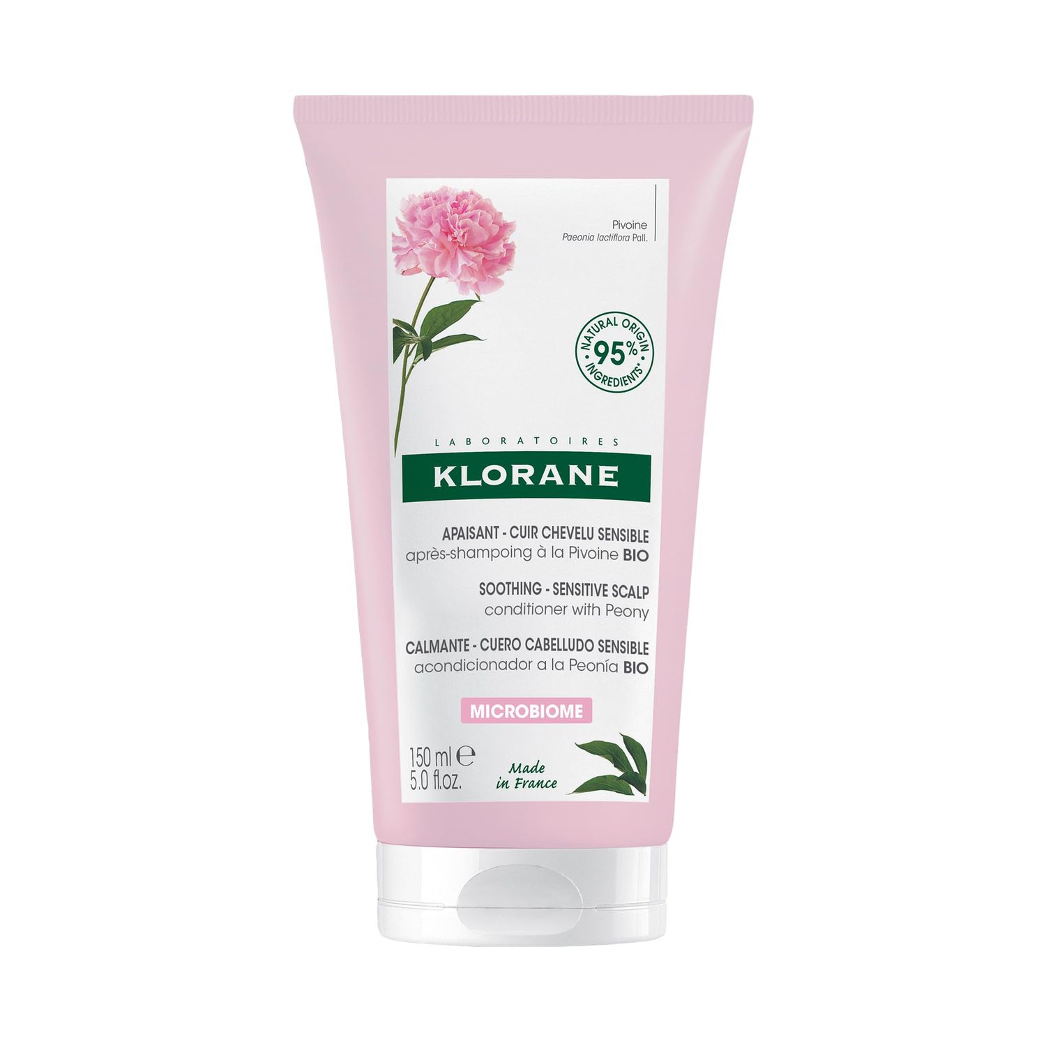 Klorane Gel Conditioner with Peony, Soothing Relief for Dry Itchy Flaky Sensitive Scalp, pH Balanced, Provides Scalp Comfort, 5 oz.