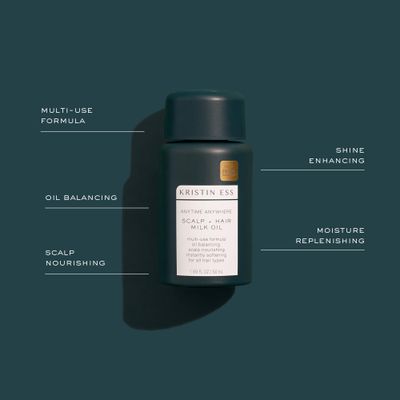 Kristin Ess Anytime Anywhere Scalp + Hair Milk Oil, Hydrating for Damaged Hair, infused with Coconut Oil and Jojoba Oil, Castor Oil for Hair Growth