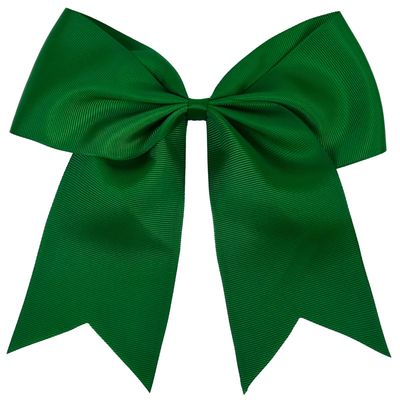 Tobeffect Hair Clip - 8 Inch Green Hair Bow - Cheerleading Bows for Girls, Women, Cheerleaders Grosgrain Material - Perfect for Hair Securing, Festivals, Birthdays, Weddings, School