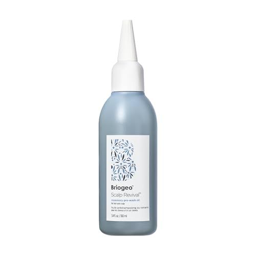 Briogeo Scalp Revival Rosemary Pre-Wash Oil, Hair and Scalp, Dry Scalp Treatment for Stronger and Longer Hair, Soothe Dry Scalp, Lipids and Vitamins, Deep Moisture, Vegan, Cruelty-Free, 3.4 fl oz