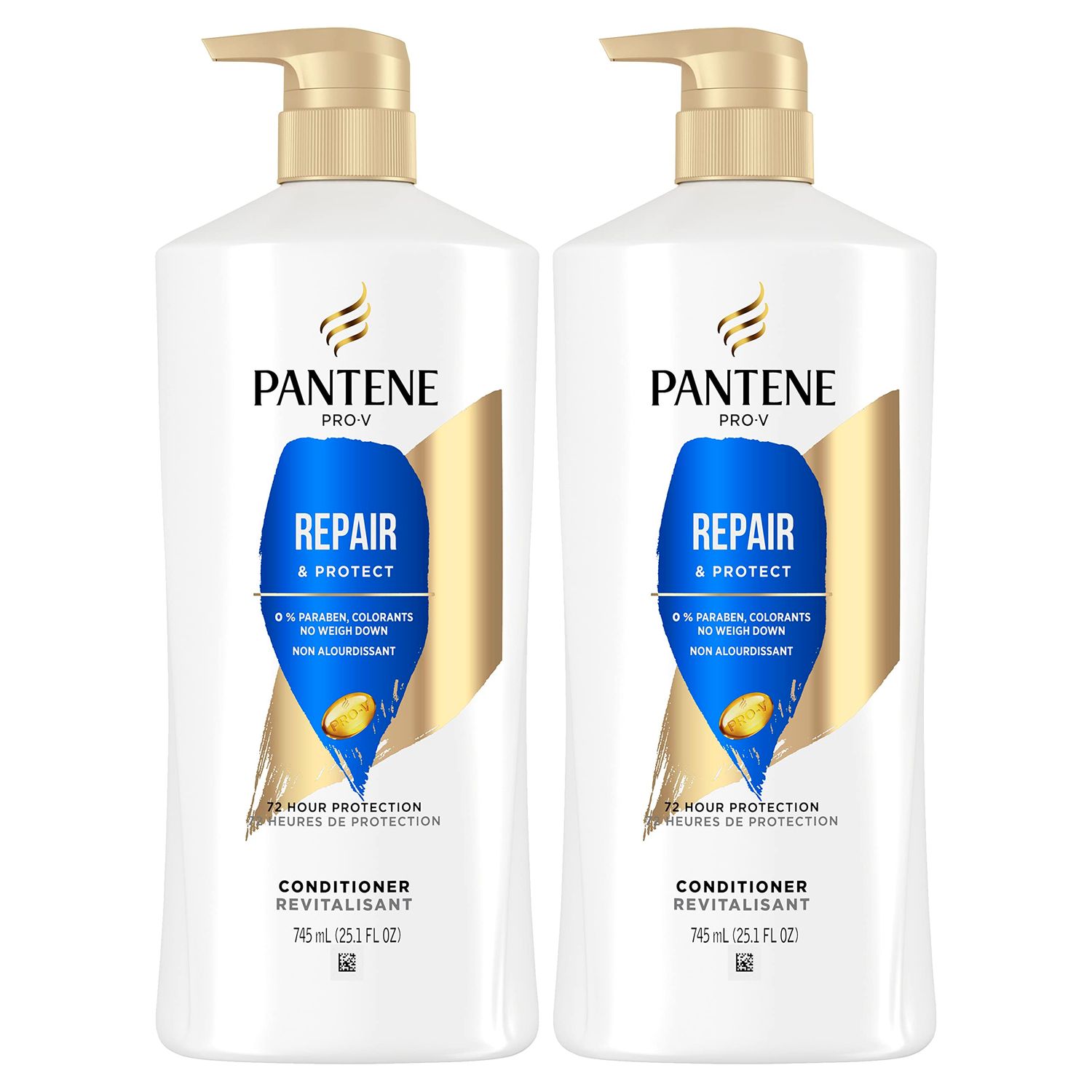 Pantene Conditioner Twin Pack with Hair Treatment, Repair &amp; Protect for Damaged Hair, Safe for Color-Treated Hair