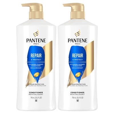 Pantene Conditioner Twin Pack with Hair Treatment, Repair &amp; Protect for Damaged Hair, Safe for Color-Treated Hair