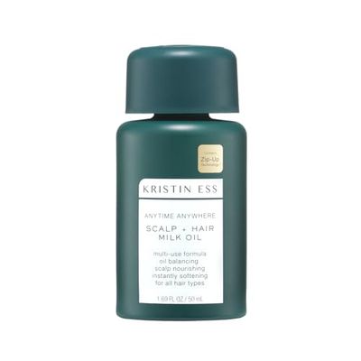 Kristin Ess Anytime Anywhere Scalp + Hair Milk Oil, Hydrating for Damaged Hair, infused with Coconut Oil and Jojoba Oil, Castor Oil for Hair Growth