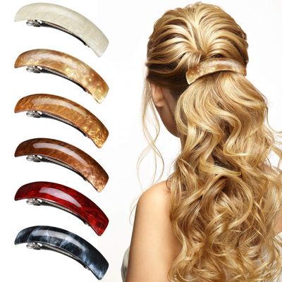 WILLBOND 6 Pcs Hair Barrettes for Women Large Barrettes for Hair French Clips Pin Retro Clasp for Mom Gifts Women Accessories, 6 Colors(Classic Pattern)