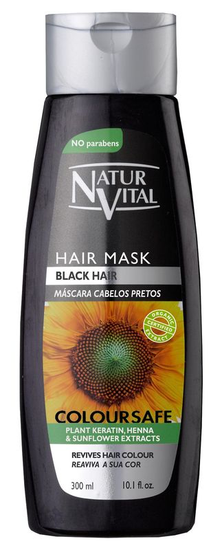 Colouring Hair Mask - Repairs and Colours - 300 Ml / Natural &amp; Organic. (Black Hair)