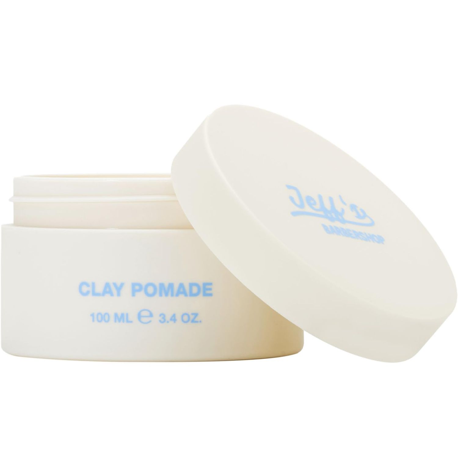 Jeff&#39;s Barbershop Clay Pomade, Sandalwood - Medium Hold, Matte Finish Hair Styling Cream Wax with Natural Beeswax &amp; Castor Oil (3.4 fl oz/100ml)